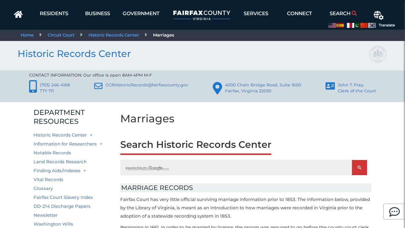 Marriages | Circuit Court - Fairfax County, Virginia